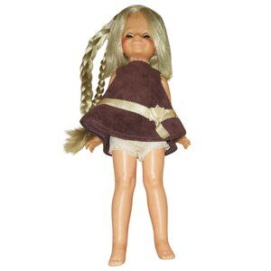 Vintage 1970s Ideal 15" Crissy Family Cousin w/Original Velvet Purple Dress